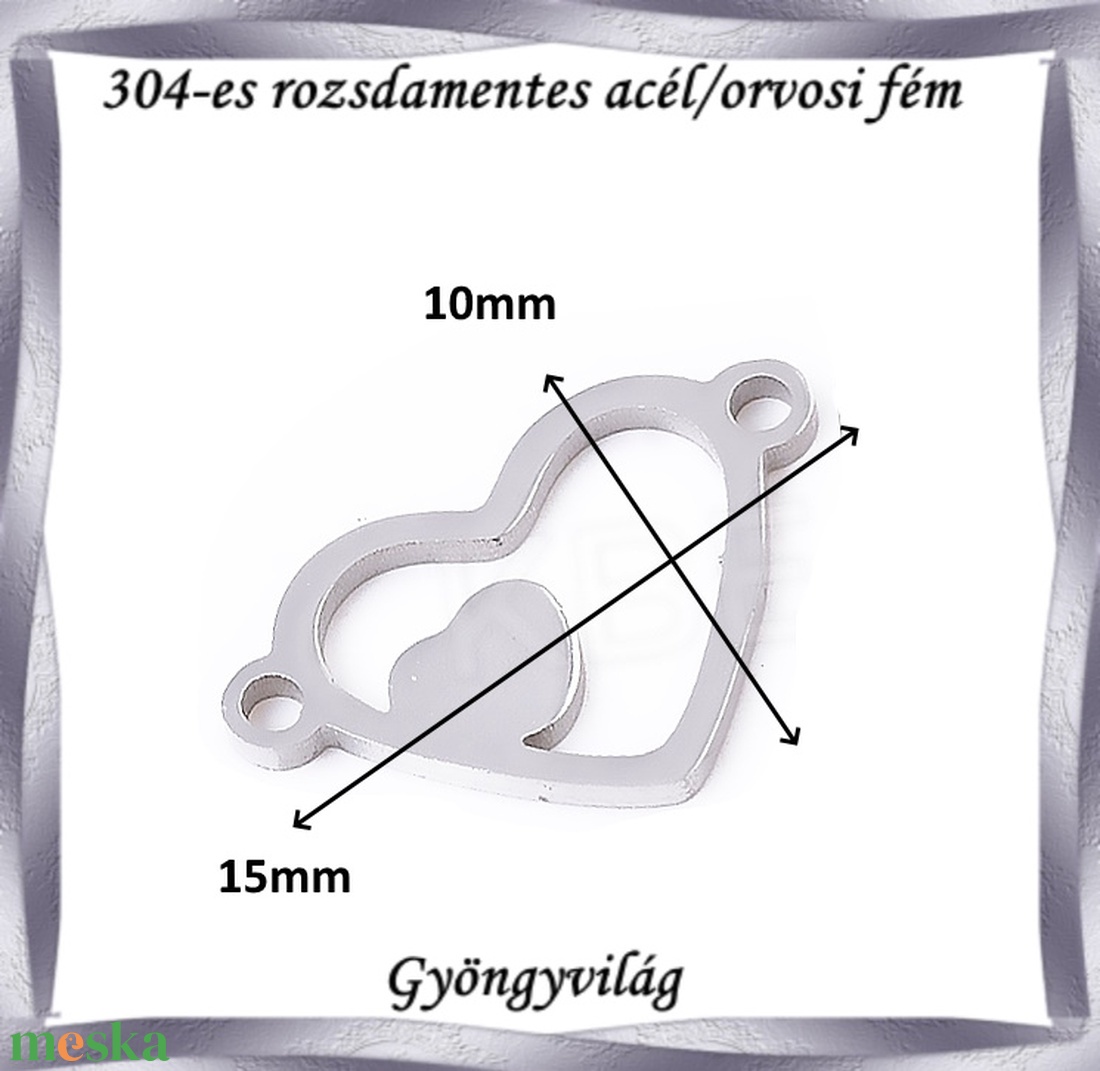 Nemes acél ékszerkellék: medál, caboshon, fityegő NAMCF-09e 1db/cs - kellékek & szerszámok - gyöngy, ékszerkellék - cabochon - Meska.hu