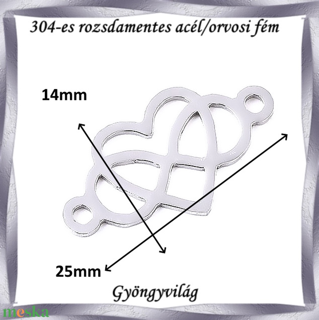 Nemes acél ékszerkellék: medál, caboshon, fityegő NAMCF-11e 1db/cs - kellékek & szerszámok - gyöngy, ékszerkellék - cabochon - Meska.hu