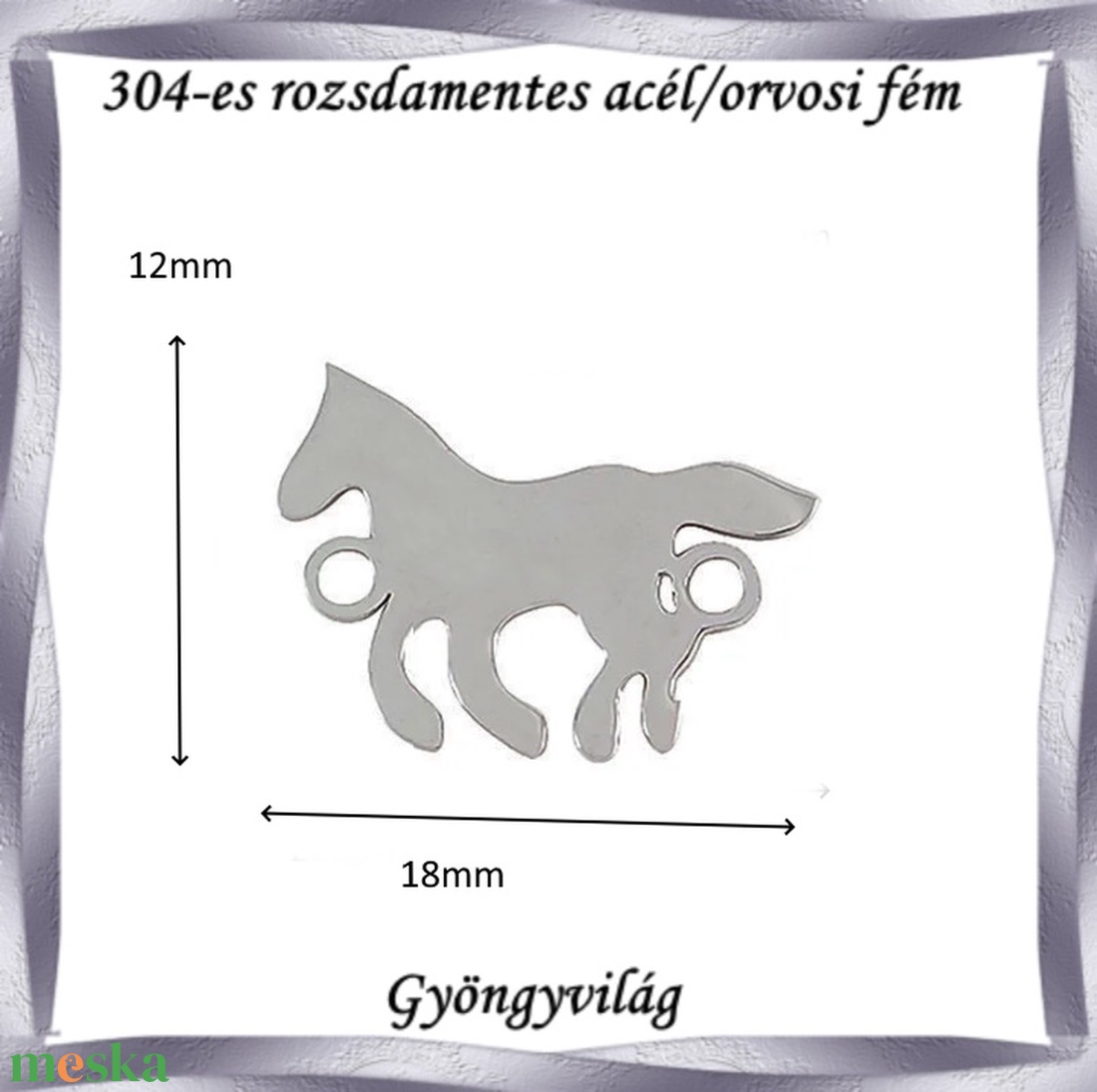 Nemes acél ékszerkellék: medál, caboshon, fityegő NAMCF-14e 1db/cs - kellékek & szerszámok - gyöngy, ékszerkellék - cabochon - Meska.hu