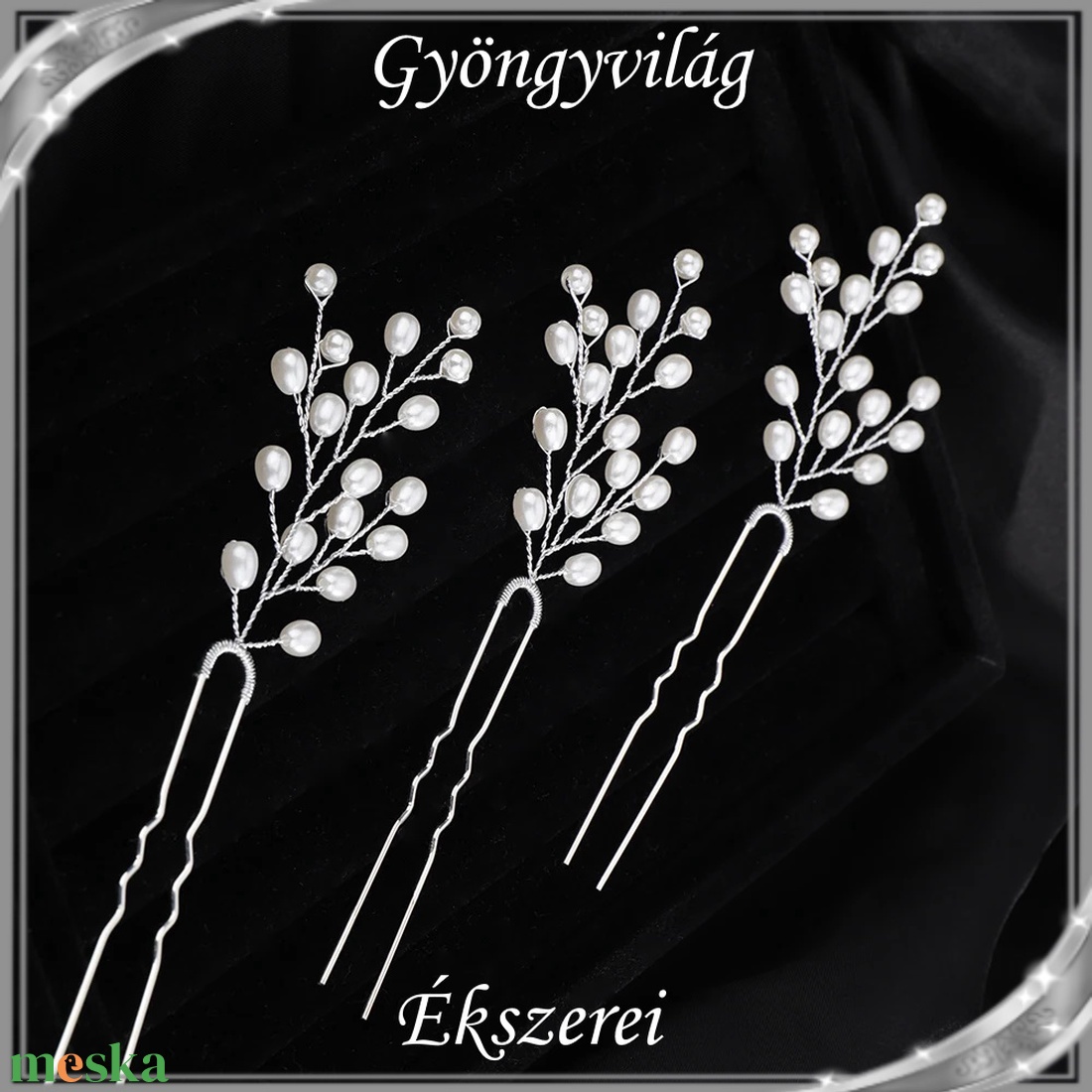 Ékszerek-hajdíszek, hajcsatok: Esküvői, menyasszonyi, alkalmi hajdísz S-H-TŰ04e fehér szett(3db) - esküvő - hajdísz - fésűs hajdísz - Meska.hu