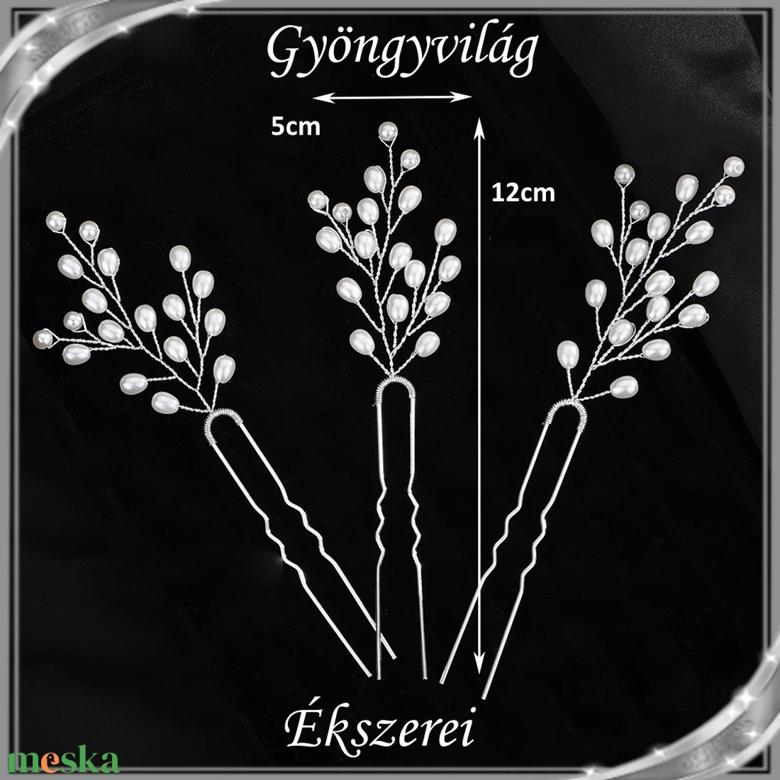 Ékszerek-hajdíszek, hajcsatok: Esküvői, menyasszonyi, alkalmi hajdísz S-H-TŰ04e fehér szett(3db) - esküvő - hajdísz - fésűs hajdísz - Meska.hu