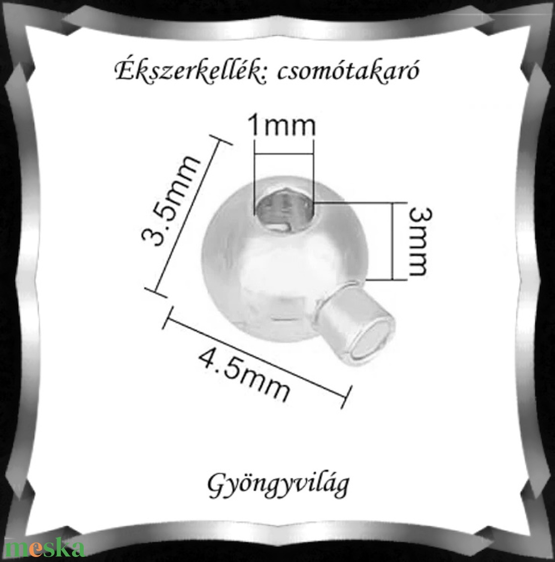 Ékszerkellék: csomótakaró/stopper BCST 07 2db - kellékek & szerszámok - gyöngy, ékszerkellék - egyéb alkatrész - Meska.hu