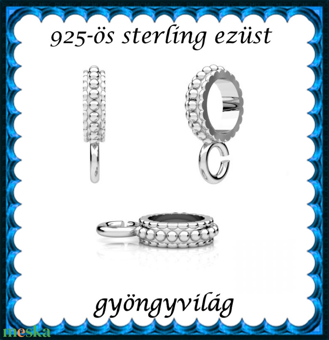 925-ös sterling ezüst ékszerkellék: medáltartó, medálkapocs EMT 48 - kellékek & szerszámok - gyöngy, ékszerkellék - egyéb alkatrész - Meska.hu