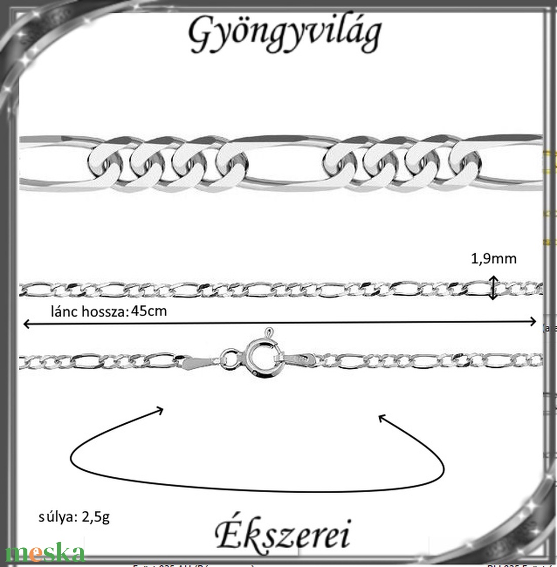 Ékszerek-nyakláncok: 925-ös sterling ezüst lánc SSZ-EÜL 16-45e - ékszer - nyaklánc - párhuzamos nyaklánc - Meska.hu