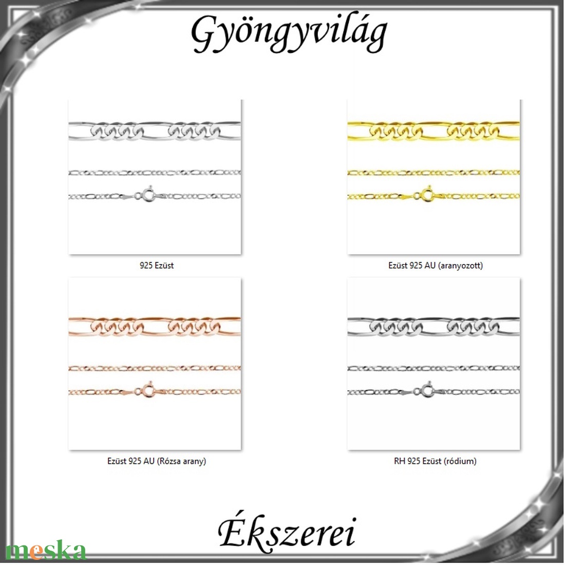 Ékszerek-nyakláncok: 925-ös sterling ezüst lánc SSZ-EÜL 16-45e - ékszer - nyaklánc - párhuzamos nyaklánc - Meska.hu