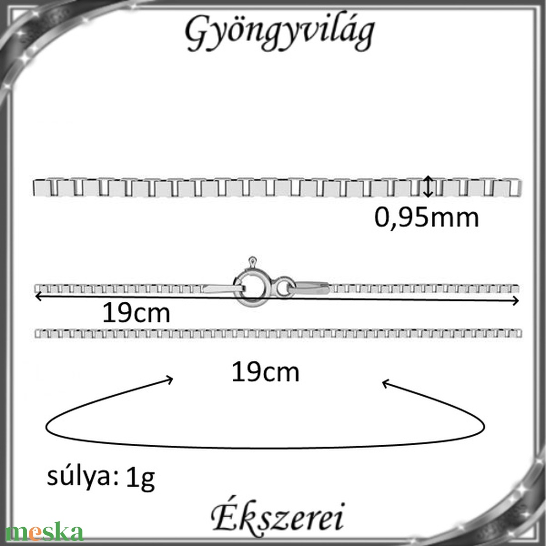 Ékszerek-karkötők: 925-ös sterling ezüst karkötő SSZ-EÜK 14-19 - ékszer - nyaklánc - medál nélküli nyaklánc - Meska.hu