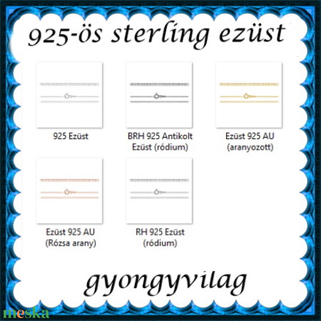 Ékszerek-karkötők: 925-ös sterling ezüst karkötő SSZ-EÜK 14-19 - ékszer - nyaklánc - medál nélküli nyaklánc - Meska.hu