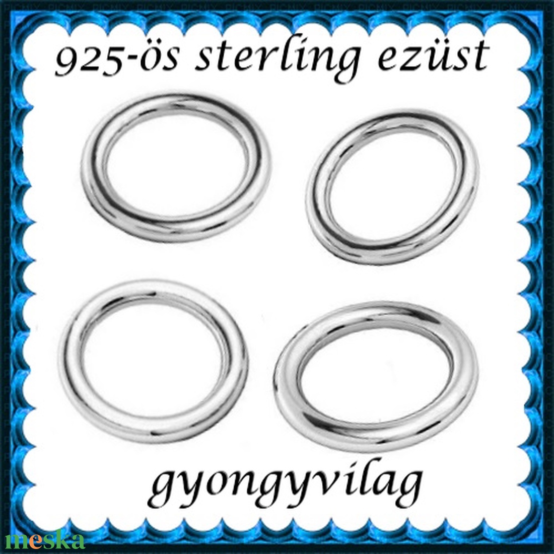 925-ös sterling ezüst ékszerkellék: karika zárt ESZK Z 3,5x0,5mm 4db/cs - kellékek & szerszámok - gyöngy, ékszerkellék - egyéb alkatrész - Meska.hu