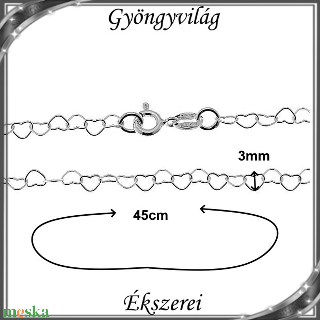 Ékszerek-nyakláncok: 925-ös sterling ezüst lánc SSZ-EÜL 15-45 - ékszer - nyaklánc - párhuzamos nyaklánc - Meska.hu