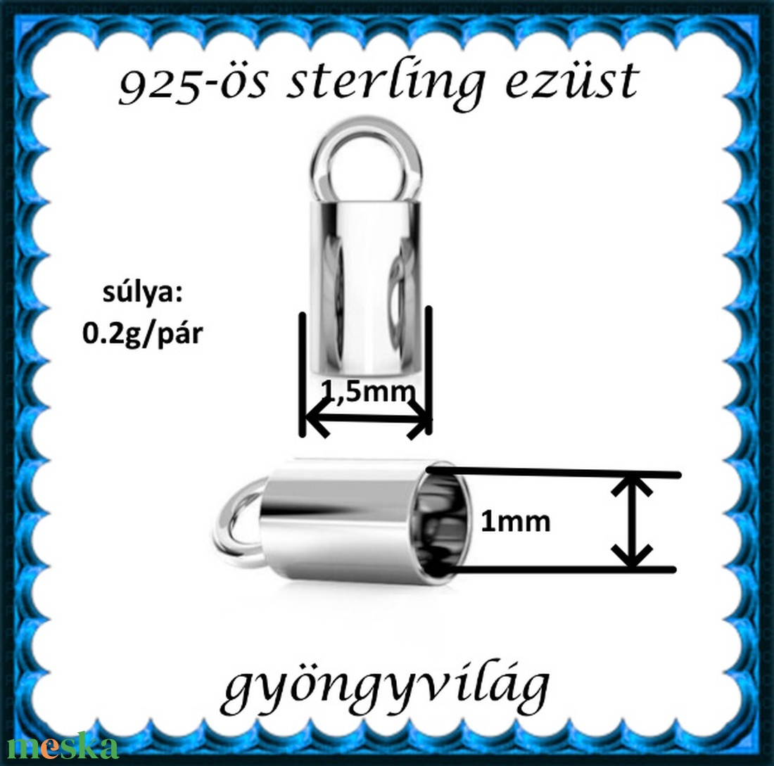 925-ös ezüst  lánckapocsvég  ELK V 14-1 - kellékek & szerszámok - gyöngy, ékszerkellék - egyéb alkatrész - Meska.hu