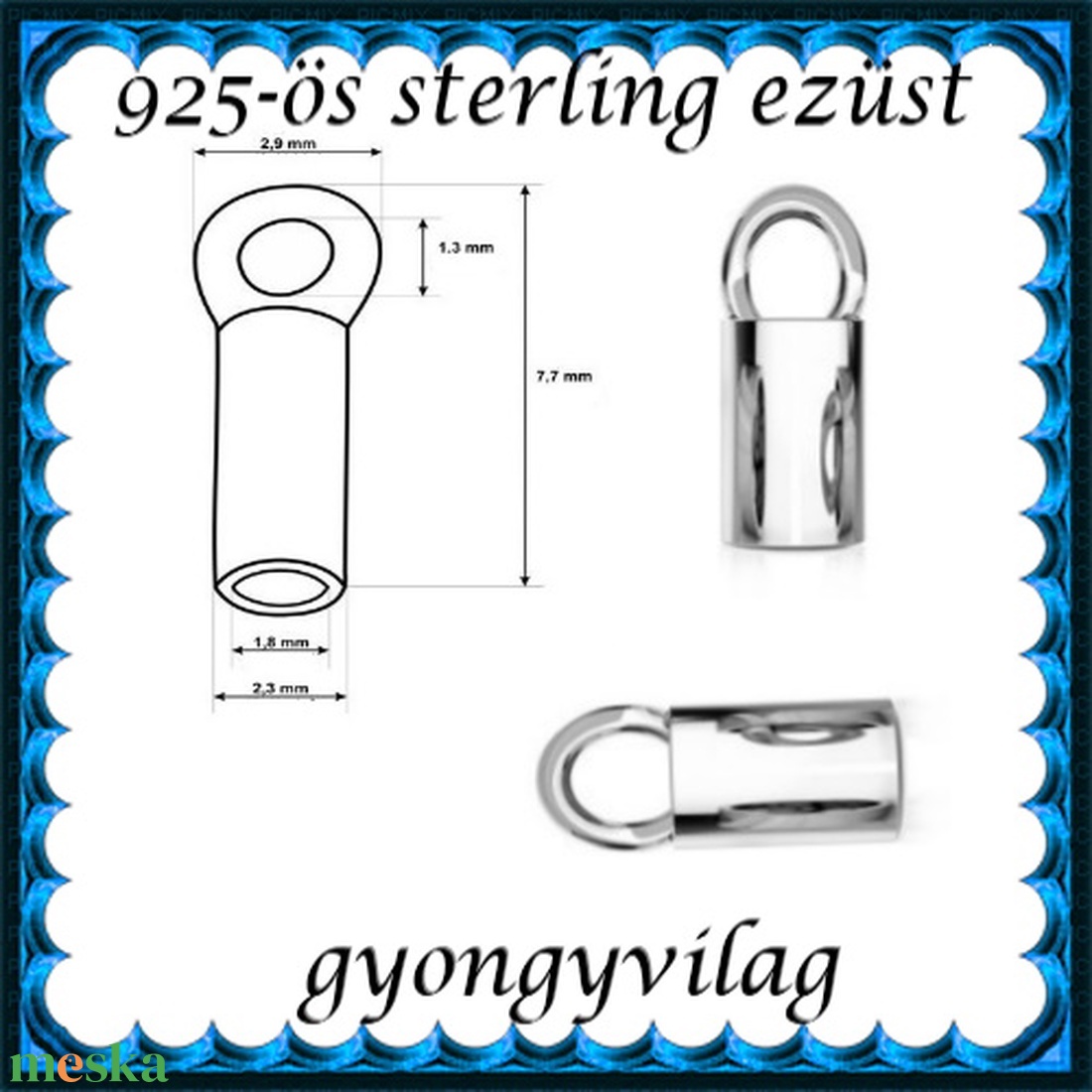 925-ös ezüst  lánckapocsvég  ELK V 14-1,8 - kellékek & szerszámok - gyöngy, ékszerkellék - egyéb alkatrész - Meska.hu