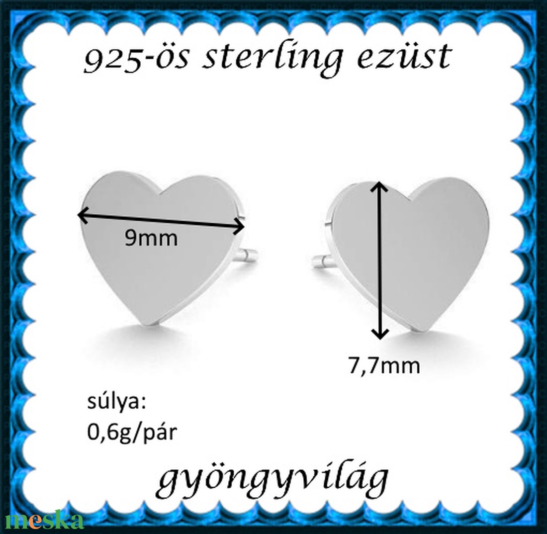 925-ös sterling ezüst ékszerek: fülbevaló EF30 - ékszer - fülbevaló - pötty fülbevaló - Meska.hu