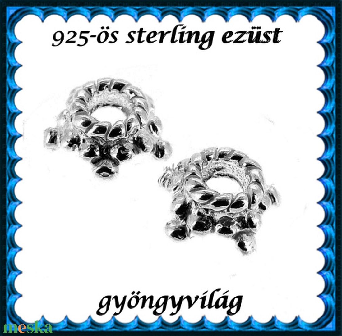 925-ös sterling ezüst ékszerkellék: gyöngykupak EGYK 01 B 2db - kellékek & szerszámok - gyöngy, ékszerkellék - egyéb alkatrész - Meska.hu