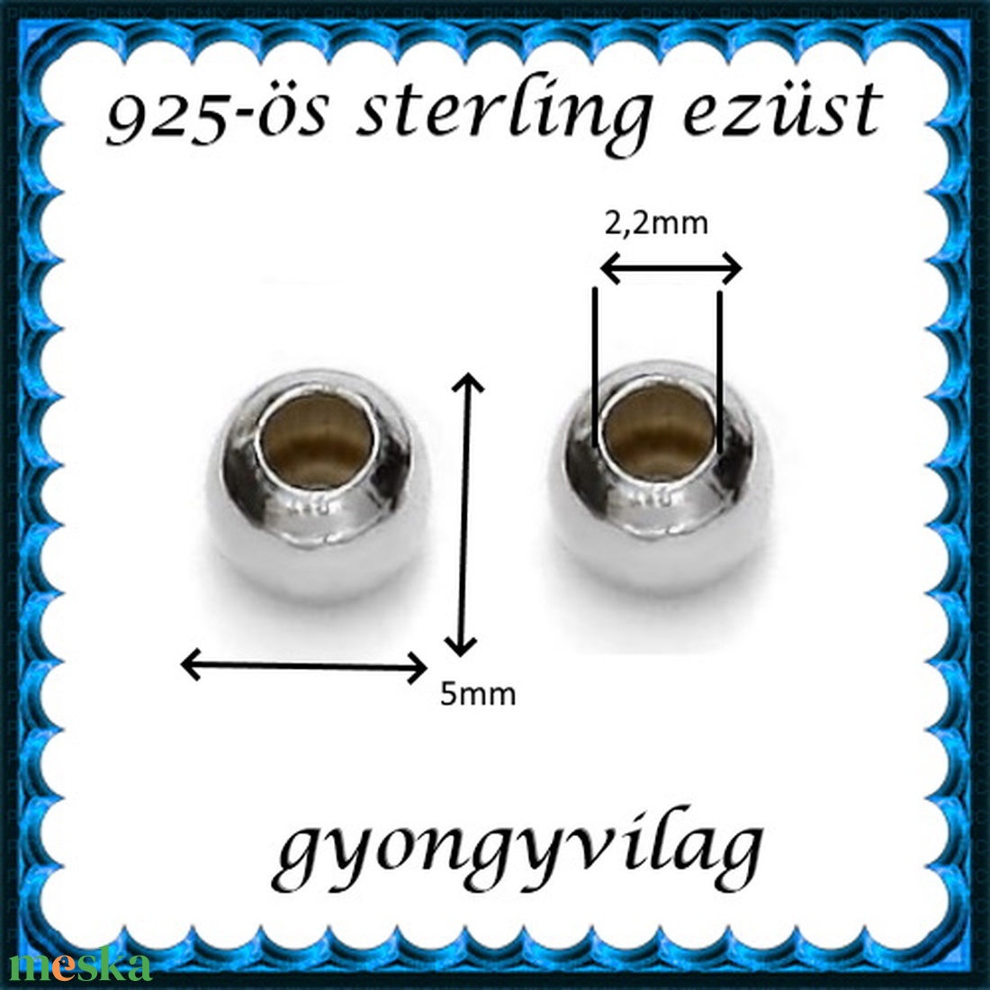 925-ös sterling ezüst ékszerkellék: köztes / gyöngy / dísz  EKÖ 10-5   2db/csomag - kellékek & szerszámok - gyöngy, ékszerkellék - fém köztesek - Meska.hu