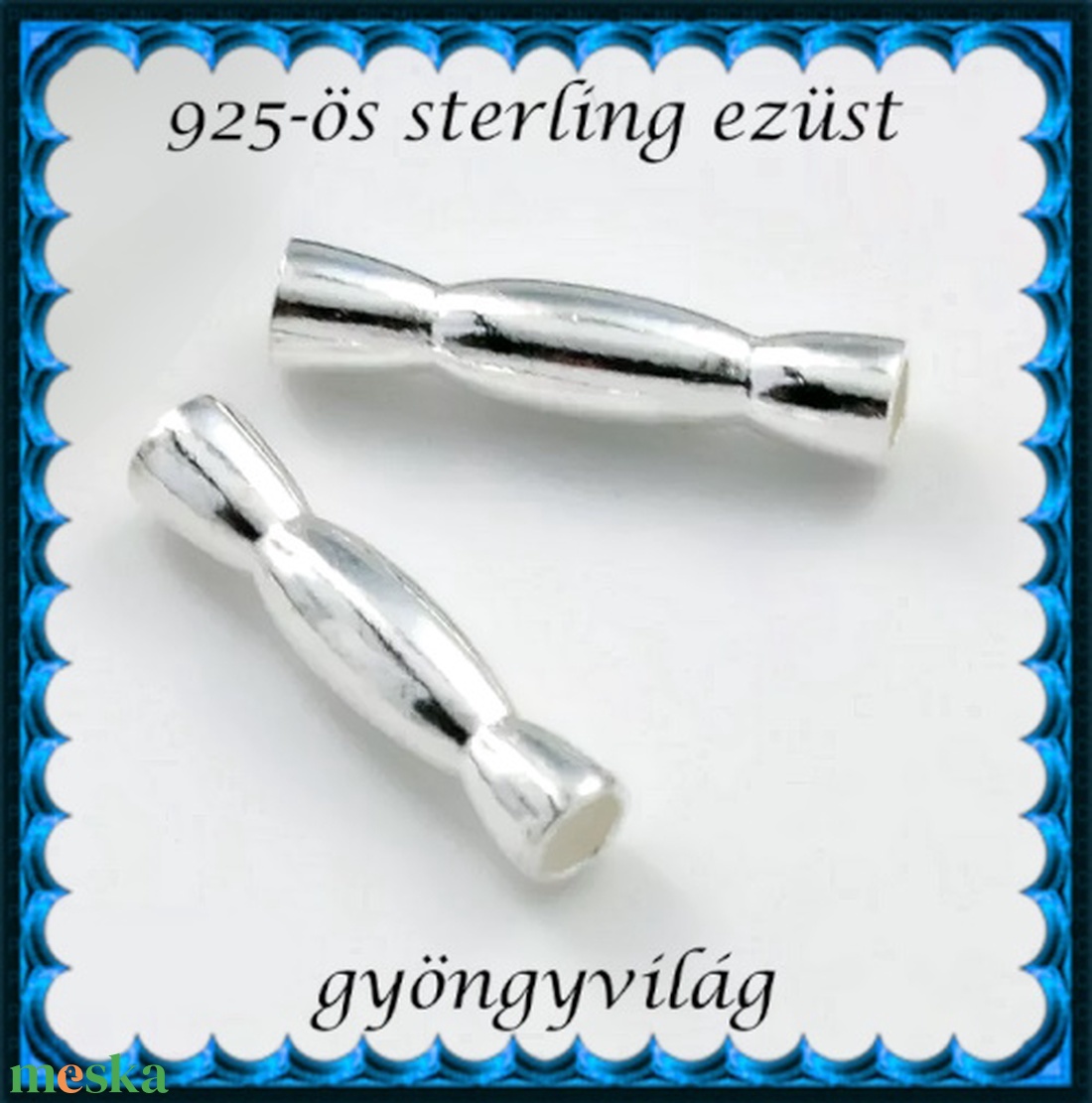 925-ös sterling ezüst ékszerkellék: köztes / gyöngy / dísz  EKÖ 44  2db/csomag - kellékek & szerszámok - gyöngy, ékszerkellék - fém köztesek - Meska.hu