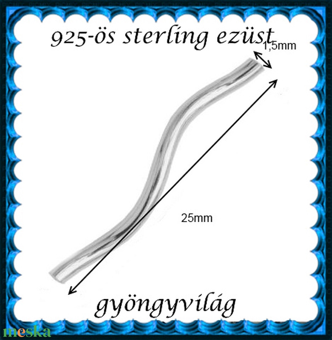 925-ös sterling ezüst ékszerkellék: köztes / gyöngy / dísz  EKÖ 63 - kellékek & szerszámok - gyöngy, ékszerkellék - fém köztesek - Meska.hu