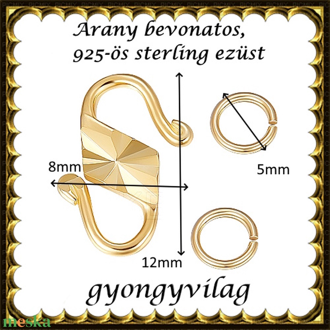  925-ös  ezüst S lánckapocs ELK S 10g - kellékek & szerszámok - gyöngy, ékszerkellék - egyéb alkatrész - Meska.hu