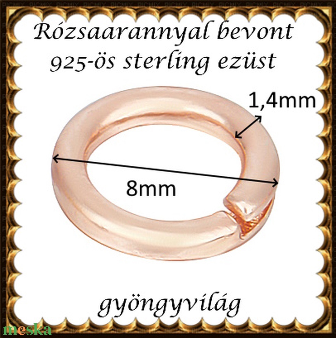 925-ös sterling ezüst ékszerkellék: karika nyitott,zárható ESZK NY-Z 8rg  1db/cs - kellékek & szerszámok - gyöngy, ékszerkellék - egyéb alkatrész - Meska.hu