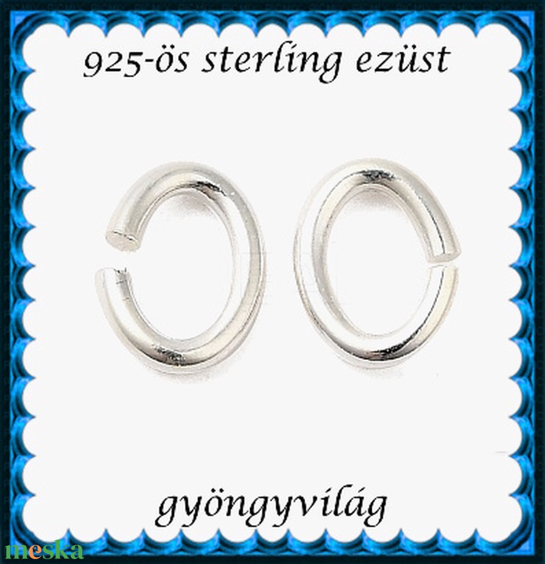 925-ös sterling ezüst ékszerkellék: karika nyitott ovális ESZK NYO 4,5x6x1mm  2db/cs - kellékek & szerszámok - gyöngy, ékszerkellék - egyéb alkatrész - Meska.hu