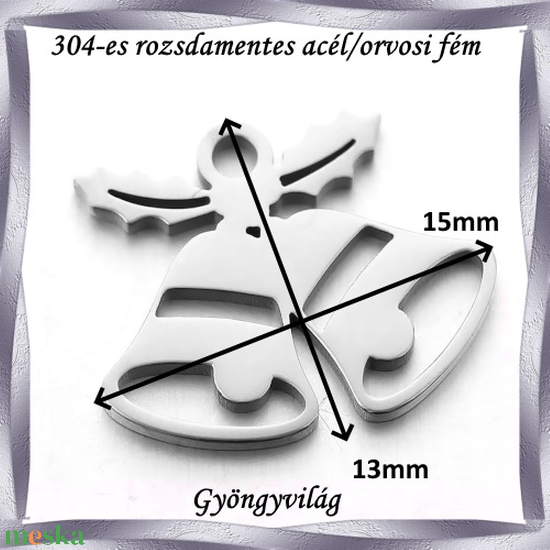 Nemes acél ékszerkellék: medál, caboshon, fityegő NAMCF-16e 1db/cs - kellékek & szerszámok - gyöngy, ékszerkellék - cabochon - Meska.hu