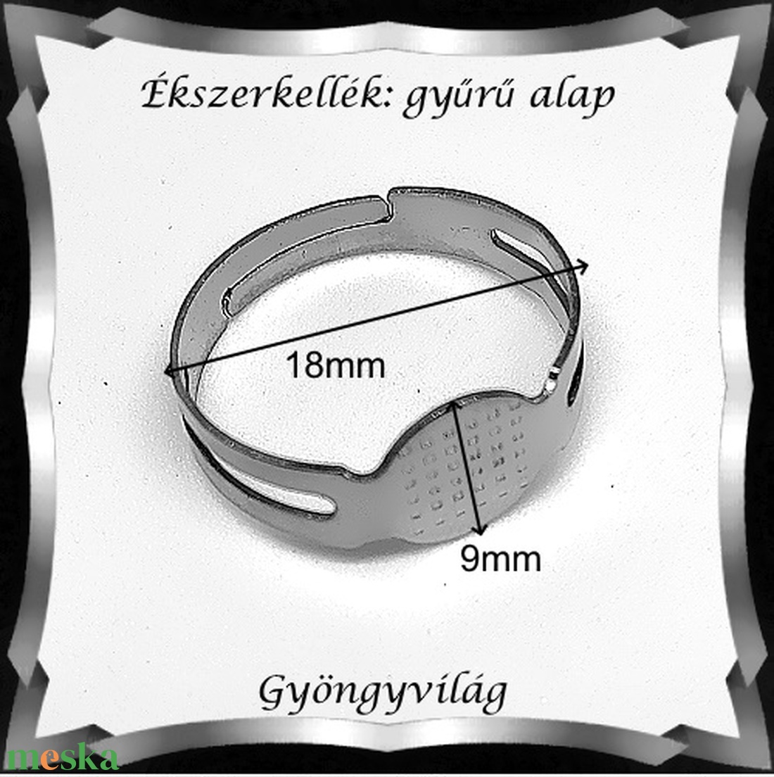 Ékszerkellék: gyűrű alap BGYA03 5db/cs - kellékek & szerszámok - gyöngy, ékszerkellék - egyéb alkatrész - Meska.hu