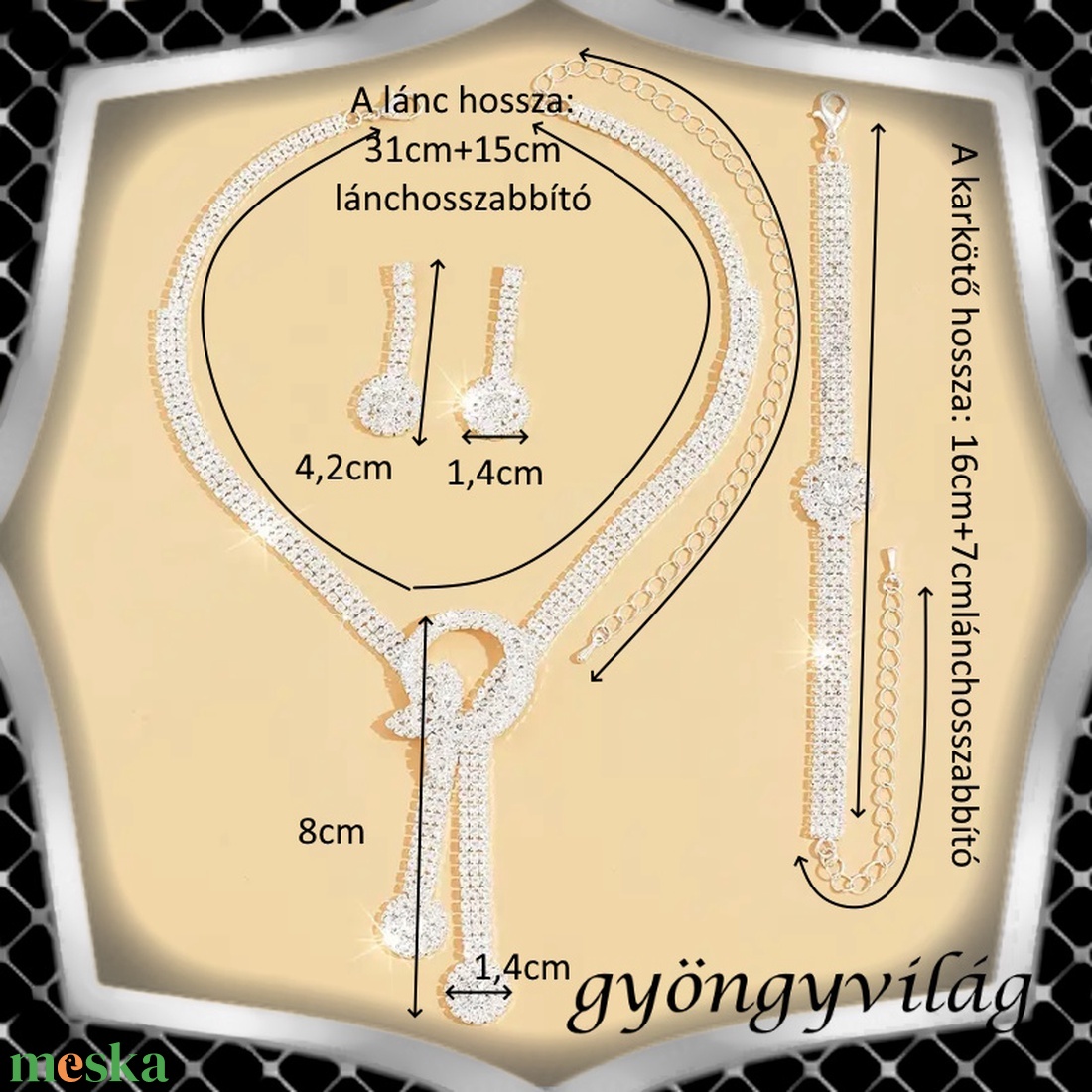 Esküvői, menyasszonyi, alkalmi ékszer szett,  ES-SZÉ96 - esküvő - ékszer - ékszerszett - Meska.hu