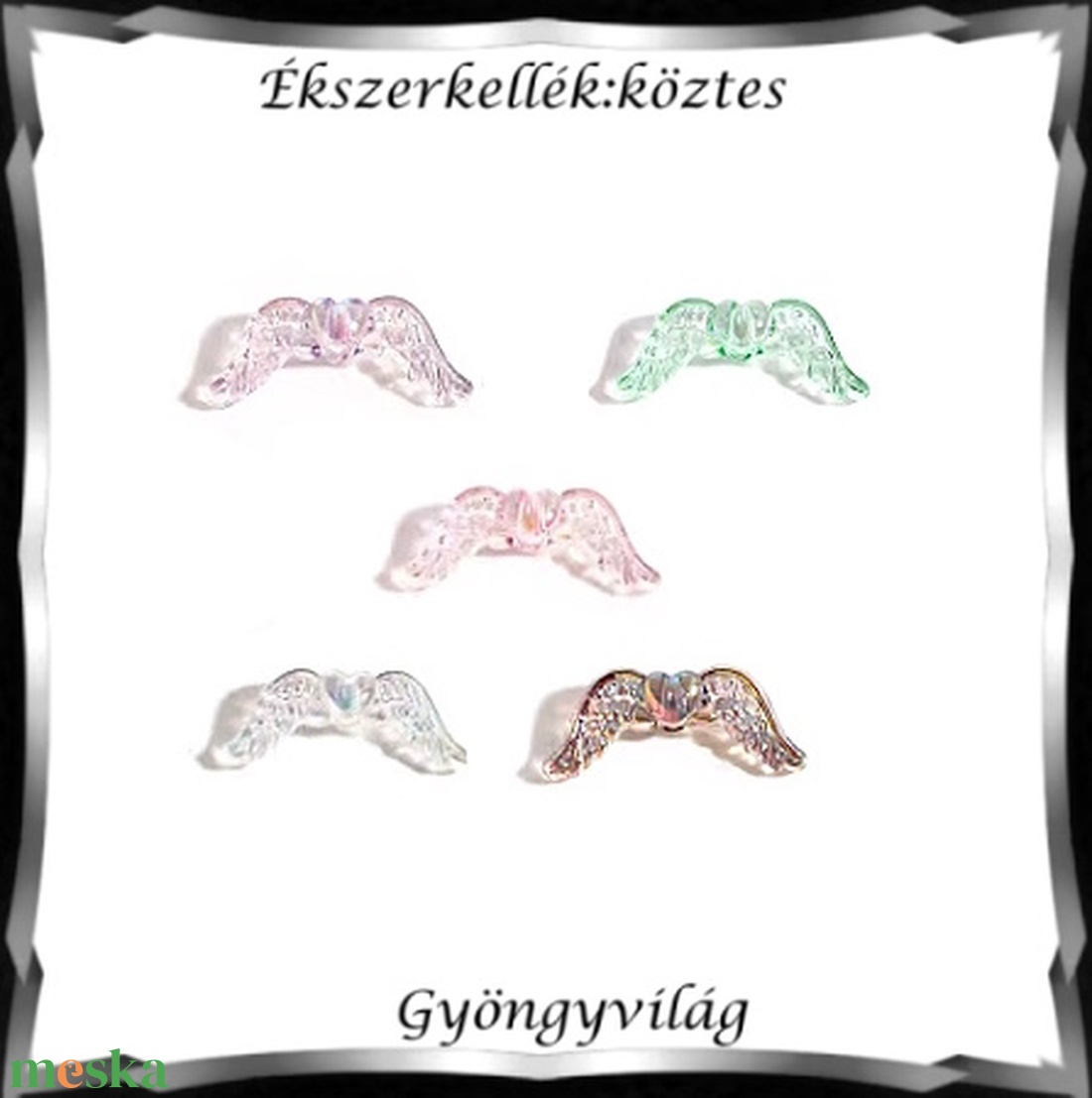 Ékszerkellék: köztes / díszítőelem / gyöngy BKÖ 1S 49 2db/csomag /angyalszárny - kellékek & szerszámok - gyöngy, ékszerkellék - fém köztesek - Meska.hu