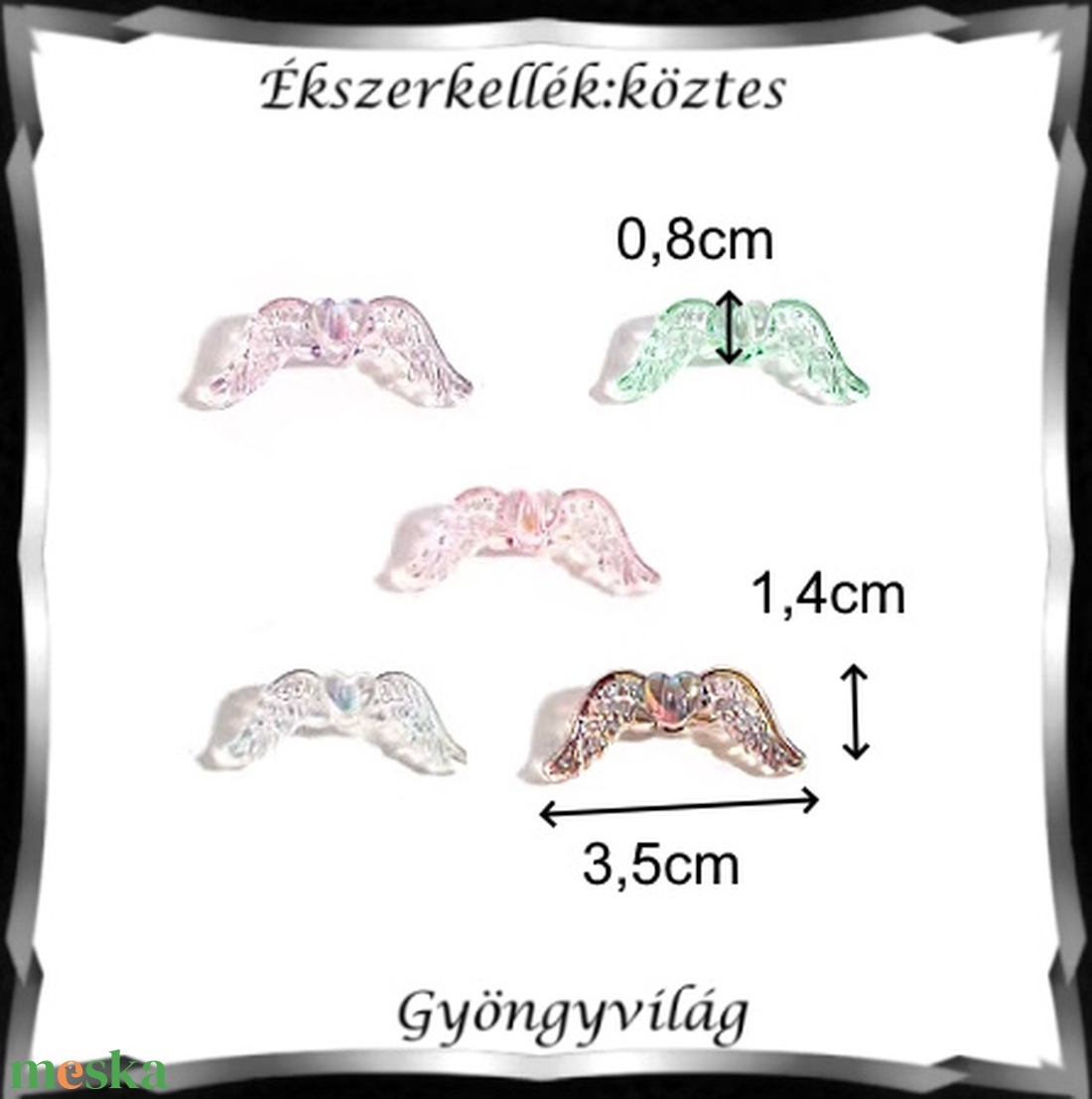 Ékszerkellék: köztes / díszítőelem / gyöngy BKÖ 1S 49 2db/csomag /angyalszárny - kellékek & szerszámok - gyöngy, ékszerkellék - fém köztesek - Meska.hu