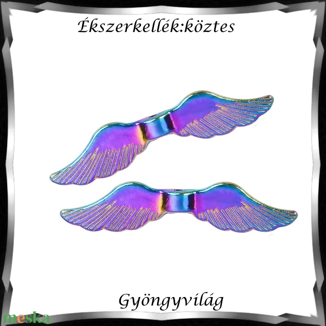 Ékszerkellék: köztes / díszítőelem / gyöngy BKÖ 1S 50 2db/csomag /angyalszárny - kellékek & szerszámok - gyöngy, ékszerkellék - fém köztesek - Meska.hu