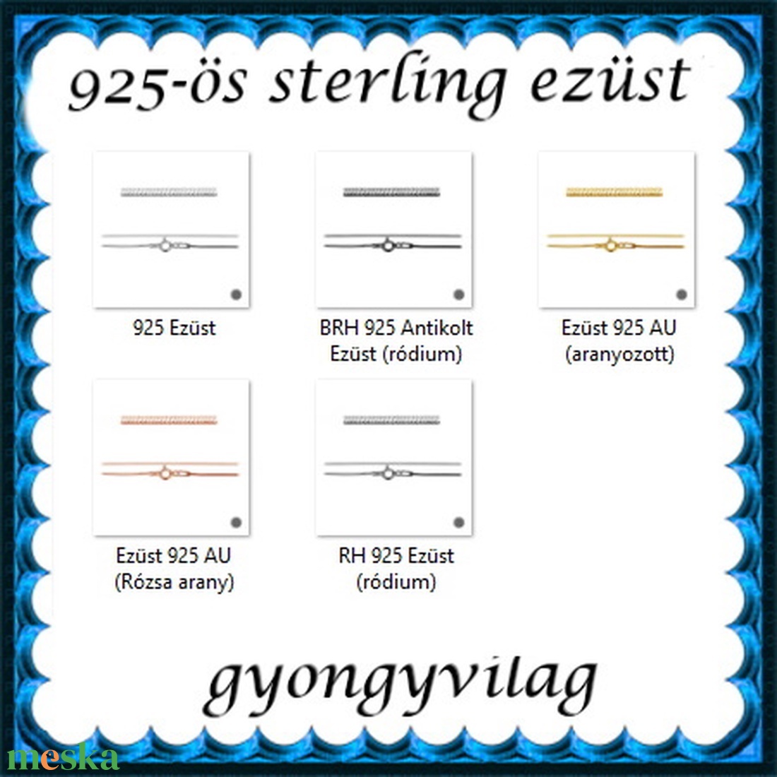 Ékszerek-karkötők: 925-ös sterling ezüst karkötő SSZkEÜK 10-20e - ékszer - nyaklánc - medál nélküli nyaklánc - Meska.hu