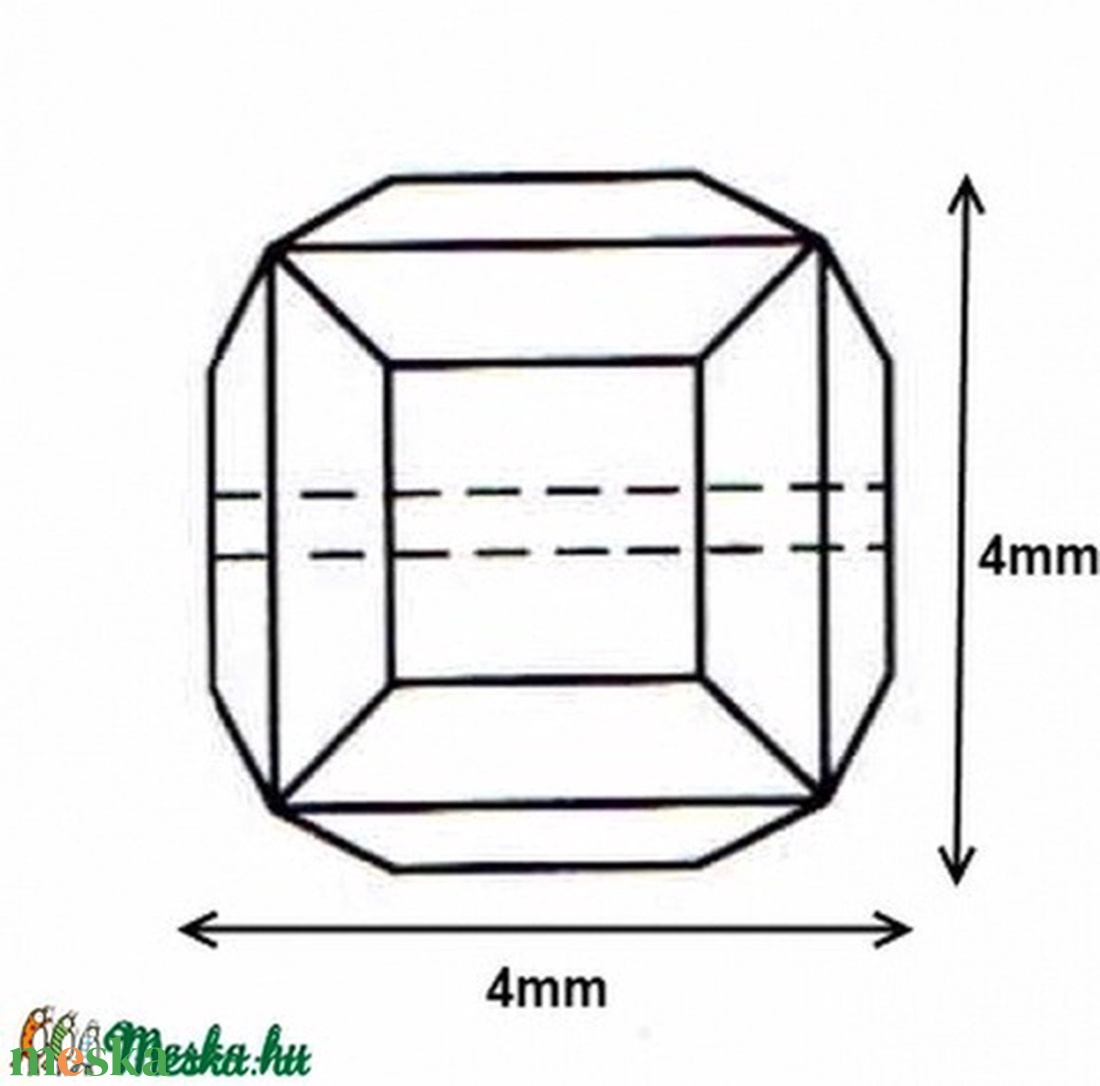 Ékszerkellék: Swarovski kocka 4mm-es AB bevonatos  több színben - kellékek & szerszámok - gyöngy, ékszerkellék - swarovski kristályok - Meska.hu