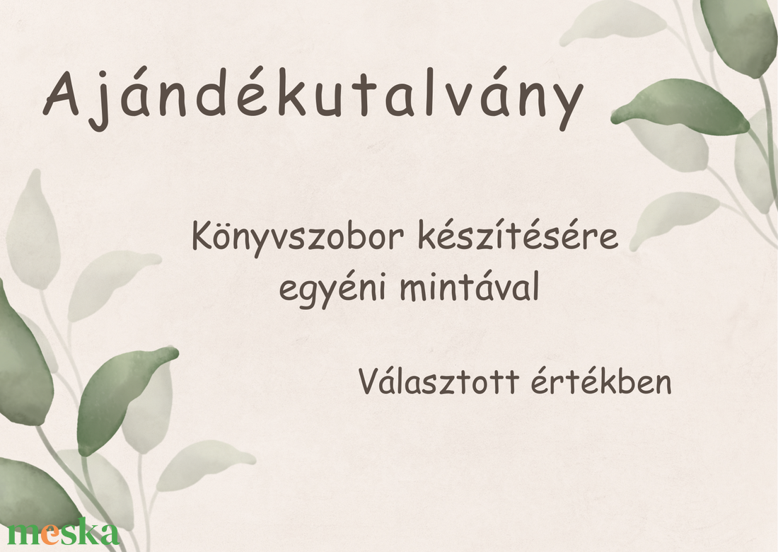 Ajándékutalvány a kért összegben könyvszobor készítésére, egyéni mintával - otthon & lakás - dekoráció - asztal és polc dekoráció - könyvszobor - Meska.hu