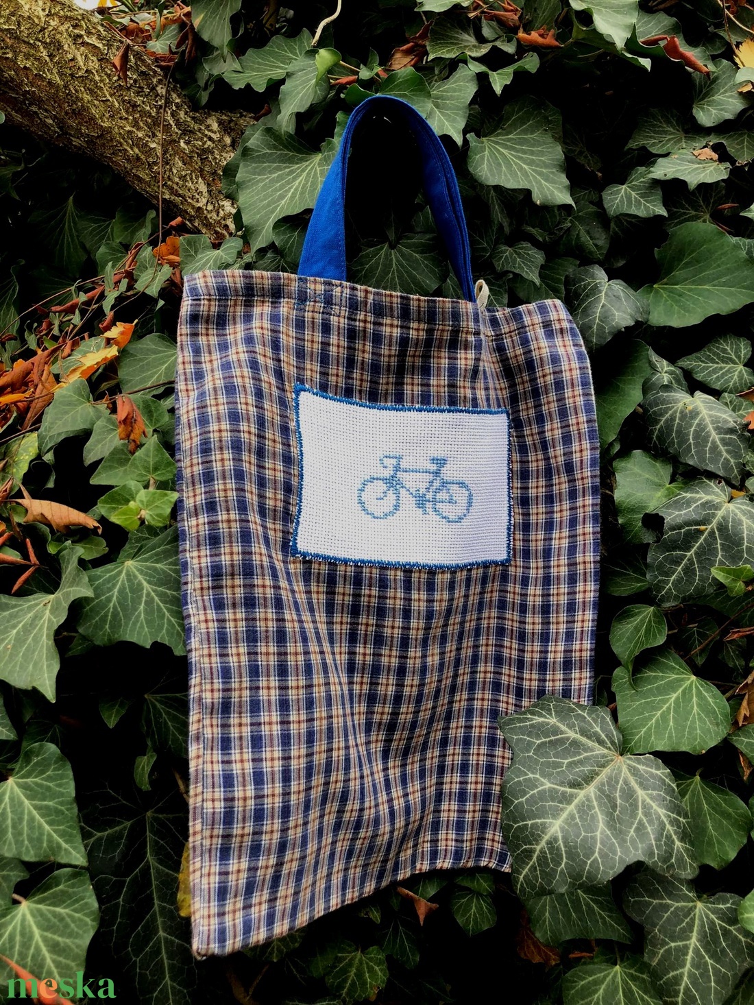 BIKE IN BLUE. Fiús shopper. - táska & tok - bevásárlás & shopper táska - shopper, textiltáska, szatyor - Meska.hu