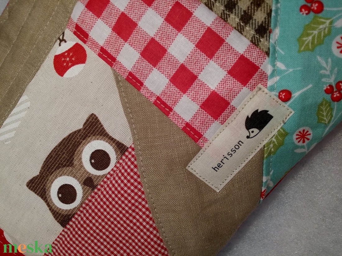 XMAS OWL. Patchwork neszi. No. 2. - táska & tok - neszesszer - Meska.hu