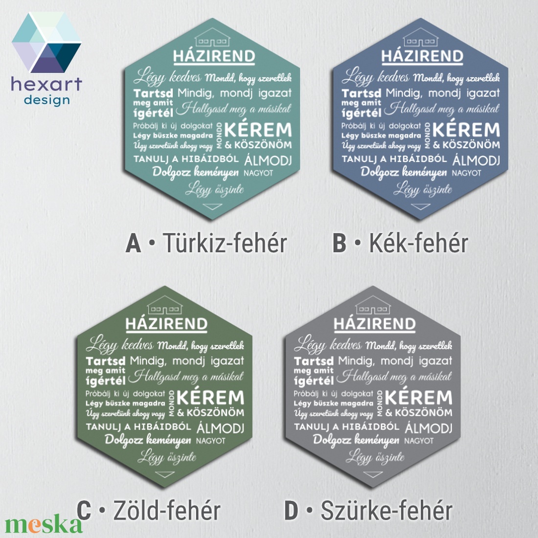 Házirend, családi szabályok dekoráció - fali kép (választható színekben) - otthon & életmód - dekoráció - fali és függő dekoráció - felirat - Meska.hu