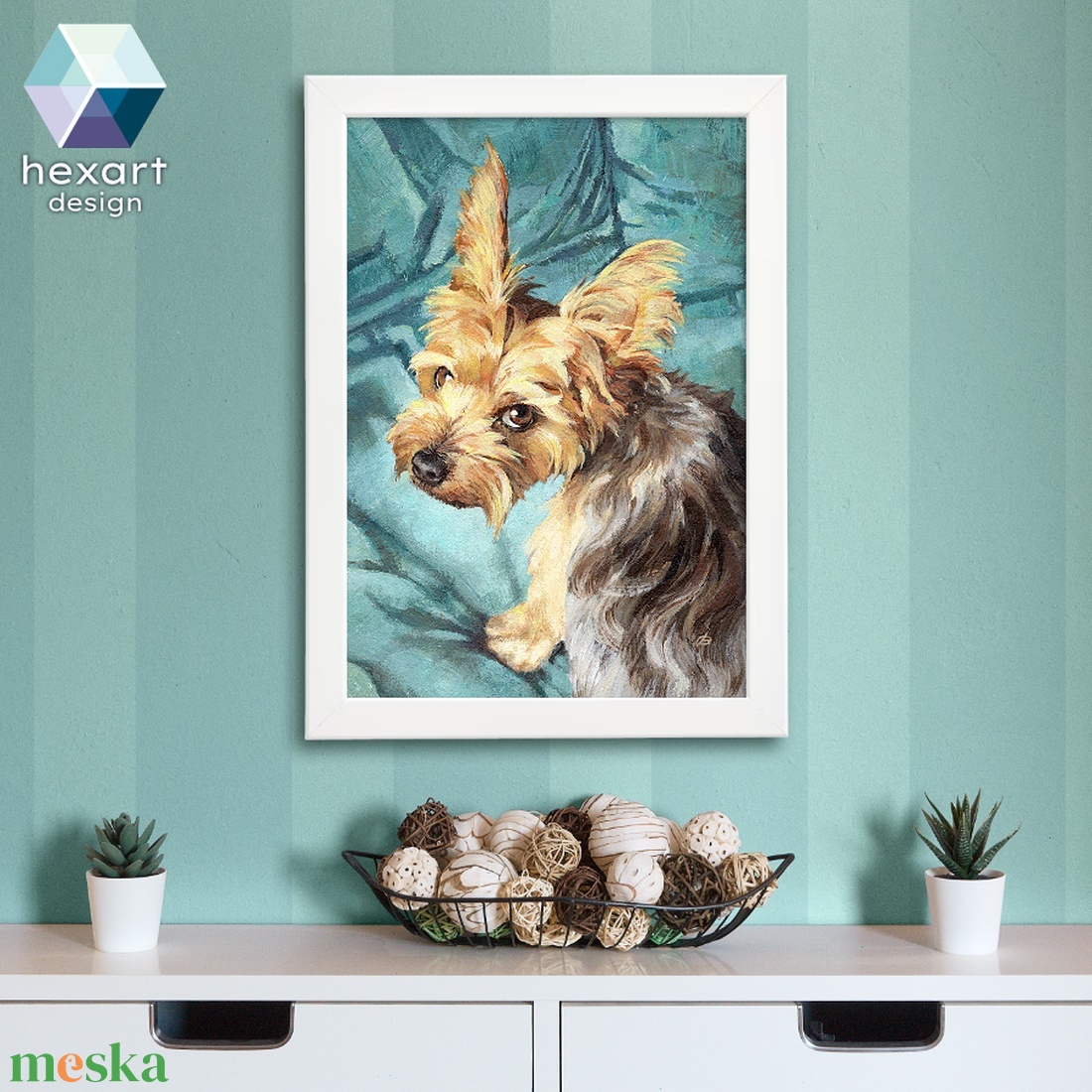 Yorkie portré 01 - nyomat / Yorkshire terrier - művészet - grafika & illusztráció - művészi nyomat - Meska.hu