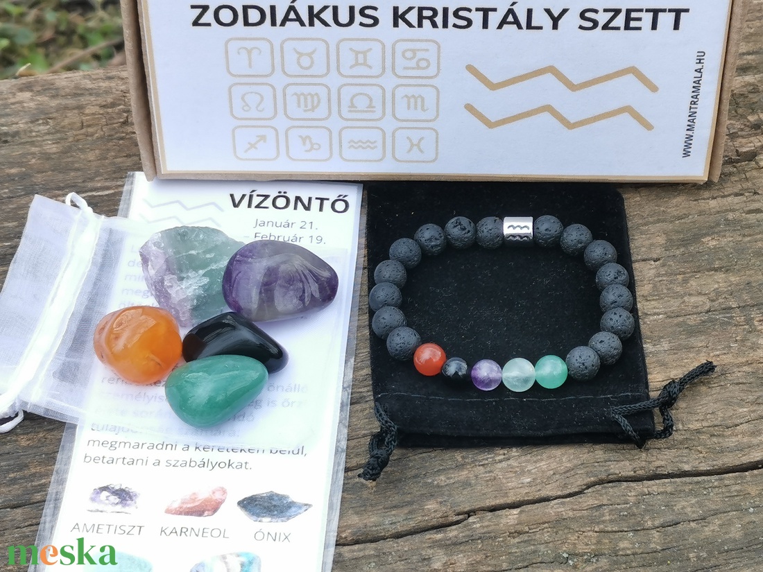 Zodiákus kristály szett- Vízöntő  - ékszer - ékszerszett - Meska.hu