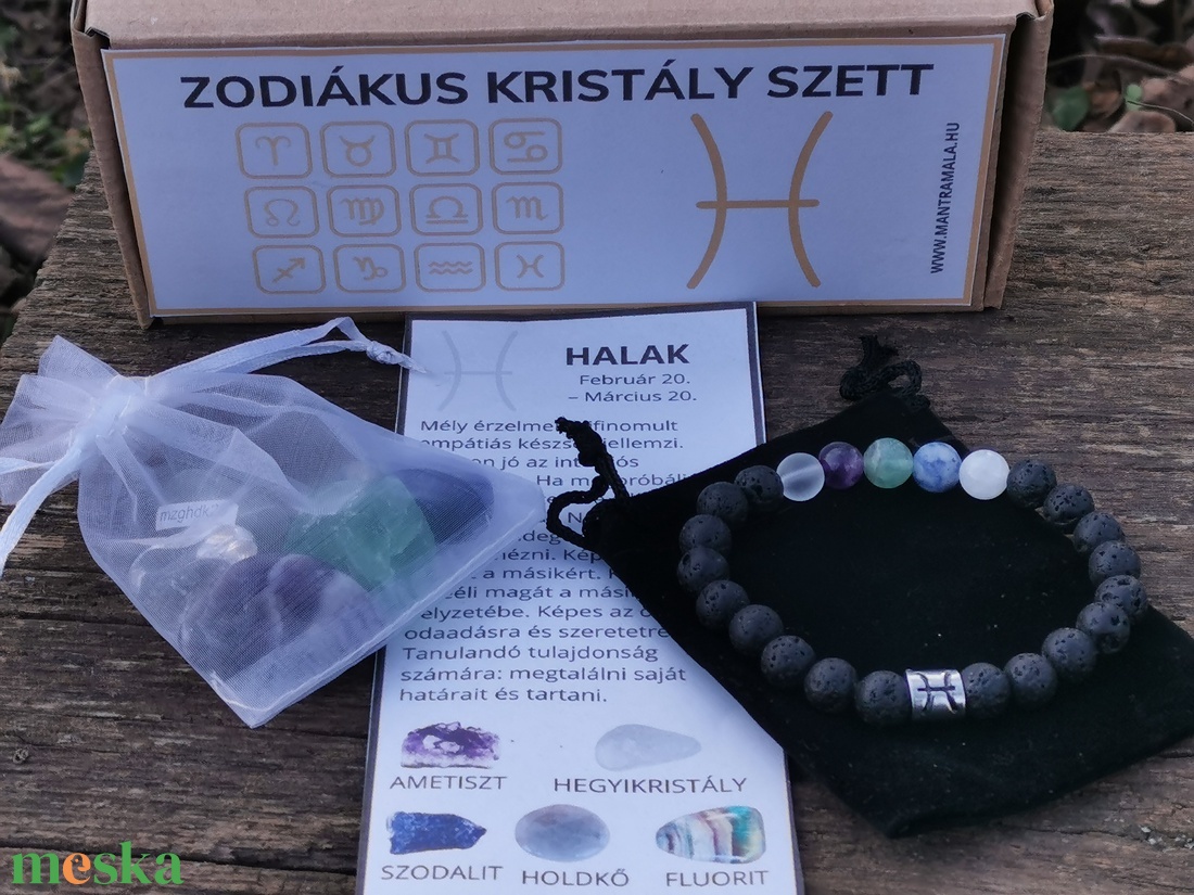 Zodiákus kristály szett- Halak - ékszer - ékszerszett - Meska.hu