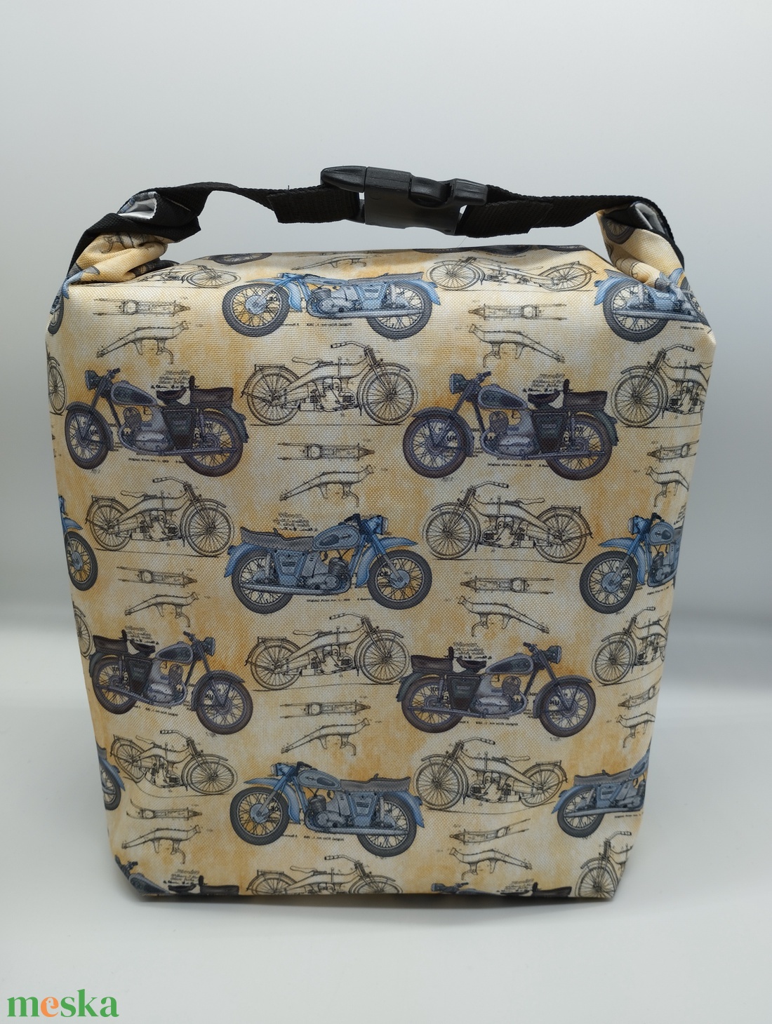 Uzsonnás táska - Roll top Lunch bag - Zero waste  - táska & tok - uzsonna- & ebéd tartó - ebéd tasak, doboz - Meska.hu