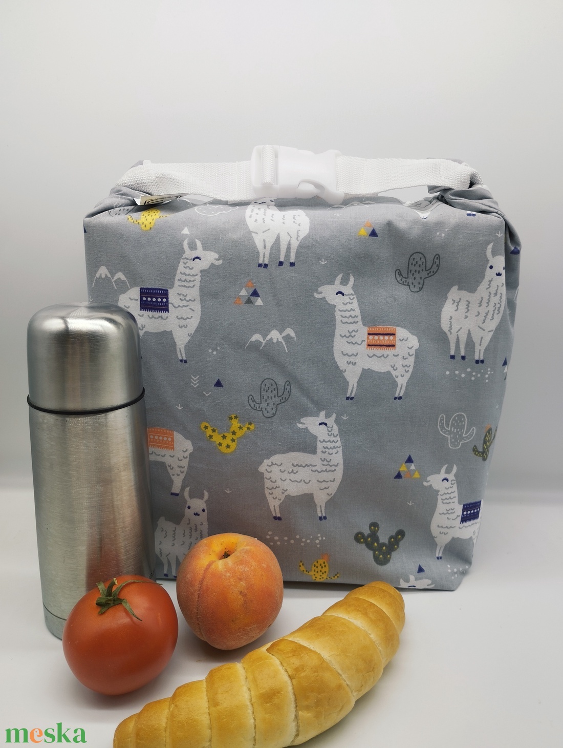 Uzsonnás táska - Rolltop lunch bag - zero waste - táska & tok - uzsonna- & ebéd tartó - ebéd tasak, doboz - Meska.hu