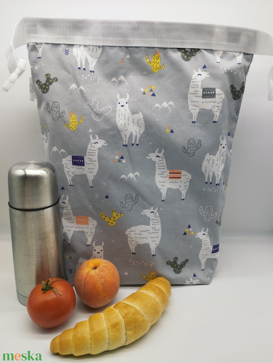 Uzsonnás táska - Rolltop lunch bag - zero waste - táska & tok - uzsonna- & ebéd tartó - ebéd tasak, doboz - Meska.hu