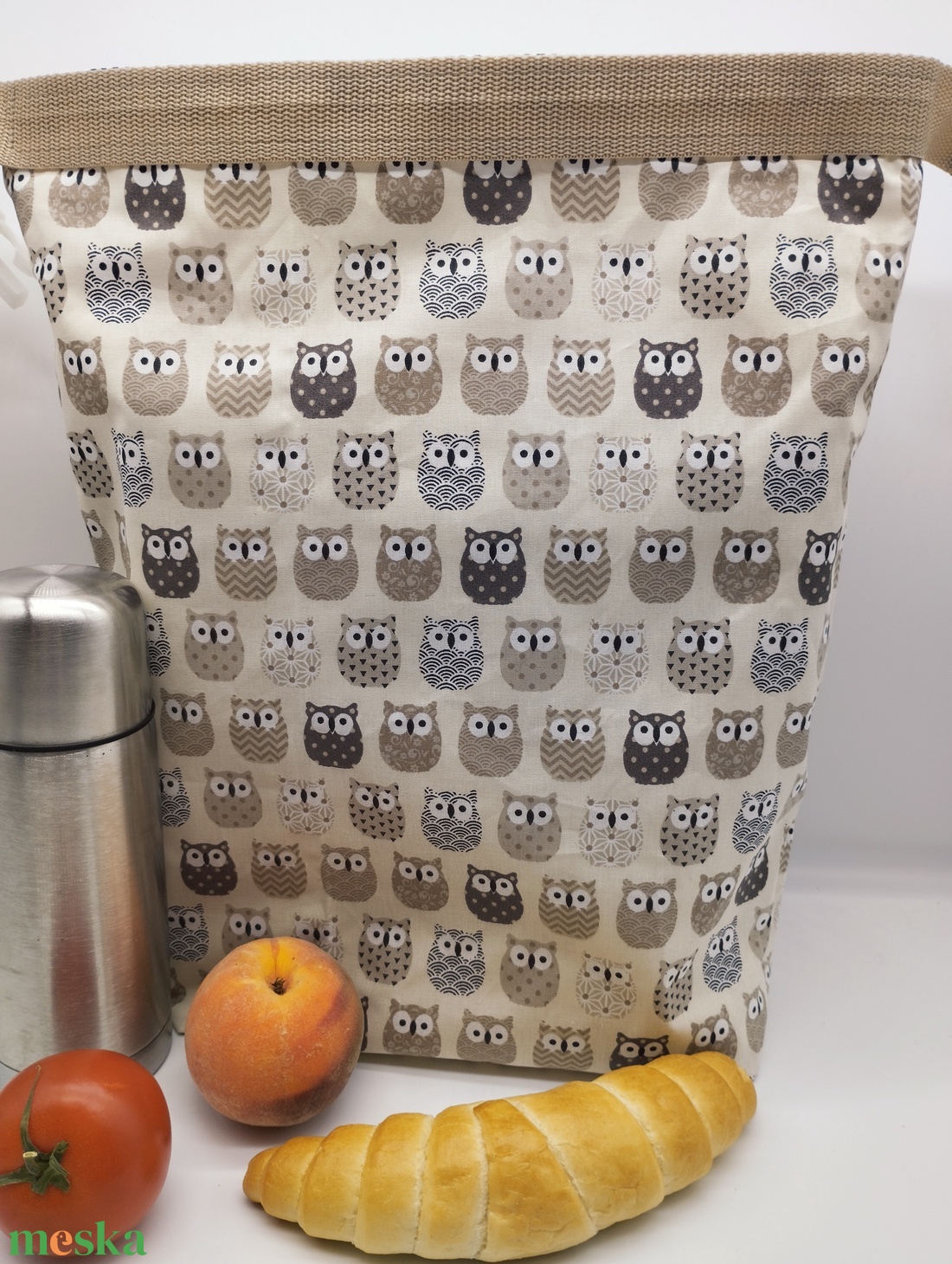 Uzsonnás táska - Rolltop lunch bag - zero waste - táska & tok - uzsonna- & ebéd tartó - ebéd tasak, doboz - Meska.hu