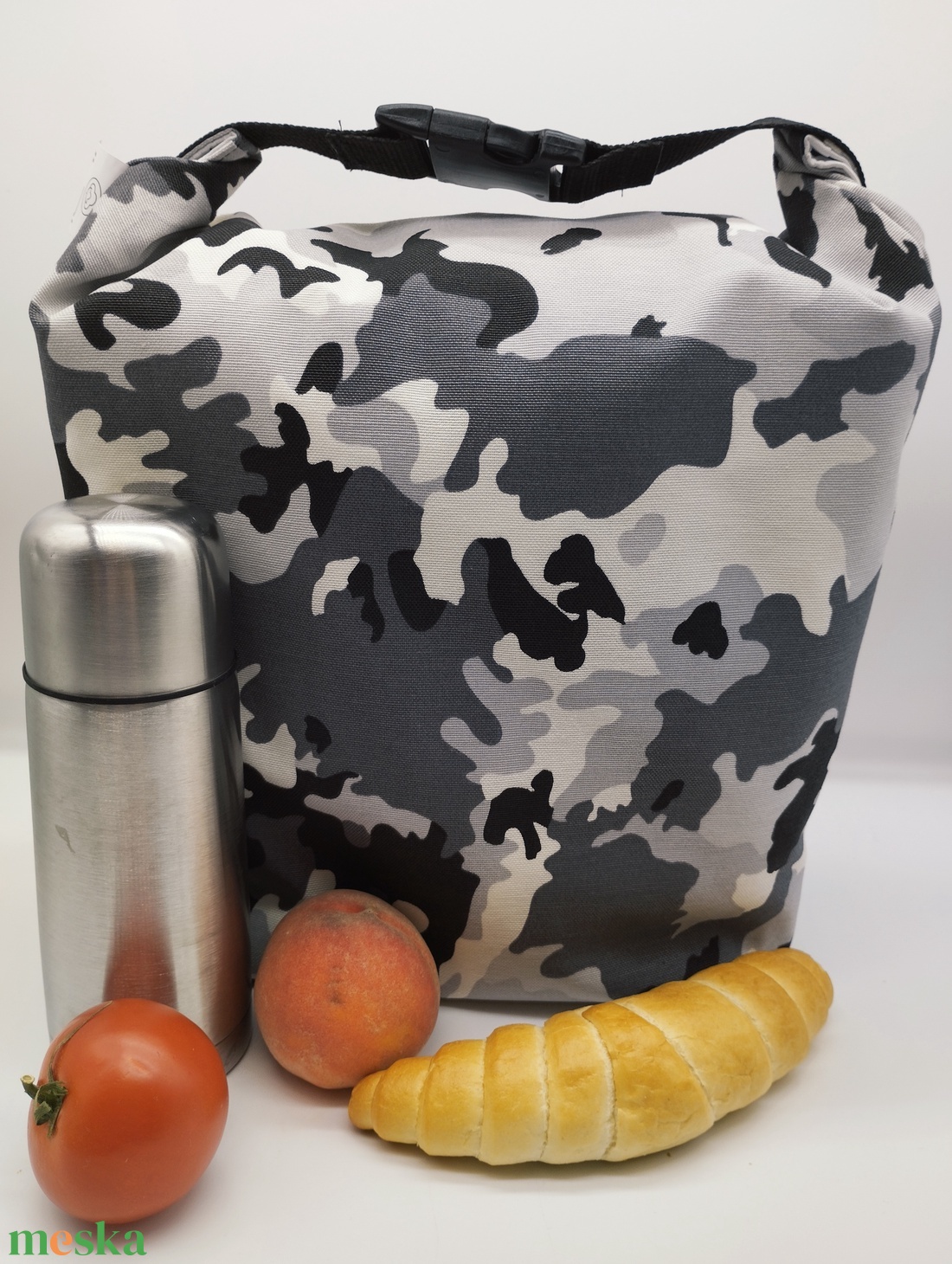 Uzsonnás táska - Rolltop lunch bag - zero waste - táska & tok - uzsonna- & ebéd tartó - ebéd tasak, doboz - Meska.hu