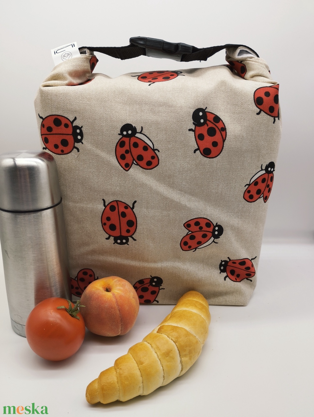 Uzsonnás táska - Rolltop lunch bag - zero waste - táska & tok - uzsonna- & ebéd tartó - ebéd tasak, doboz - Meska.hu