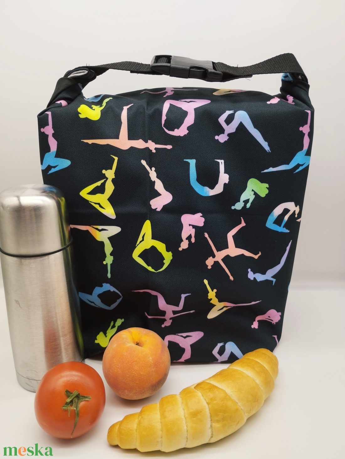 Uzsonnás táska - Rolltop lunch bag - zero waste - táska & tok - uzsonna- & ebéd tartó - ebéd tasak, doboz - Meska.hu