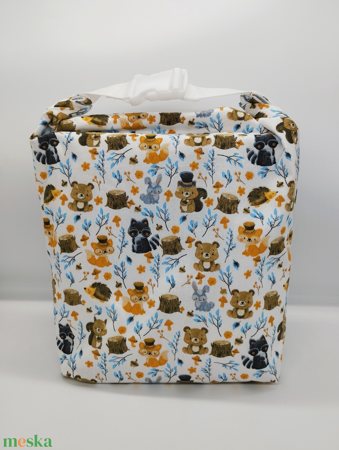 Uzsonnás táska - Rolltop lunch bag - zero waste - táska & tok - uzsonna- & ebéd tartó - ebéd tasak, doboz - Meska.hu