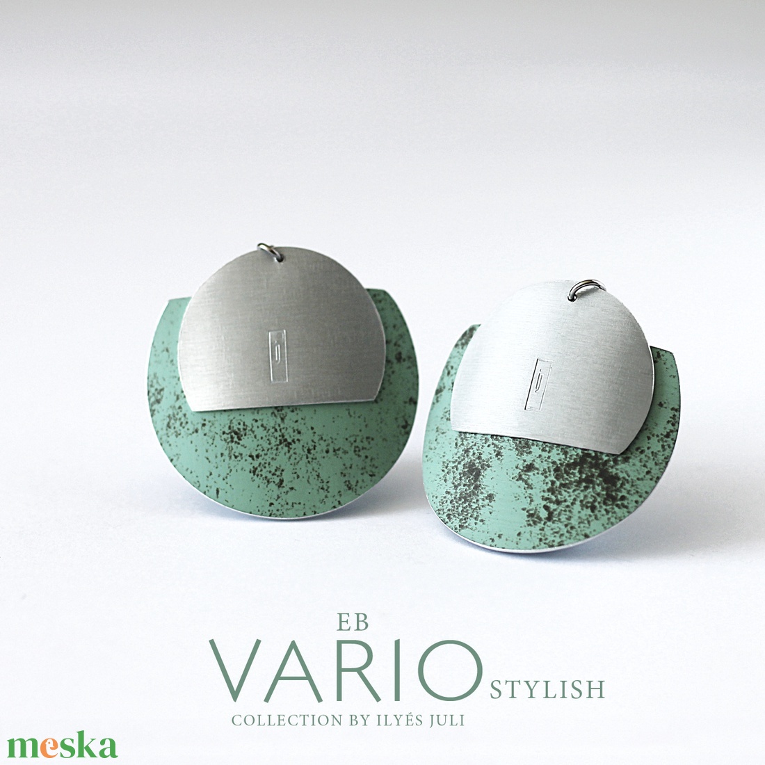 EB VARIO STYLISH Rustic Green fülbevaló  - ékszer - fülbevaló - lógó fülbevaló - Meska.hu