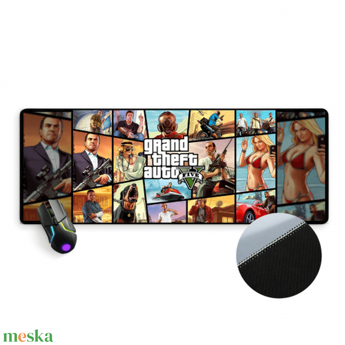 Grand theft auto V Gaming, gamer egérpad prémium - művészet - textilkép - egyéb - Meska.hu