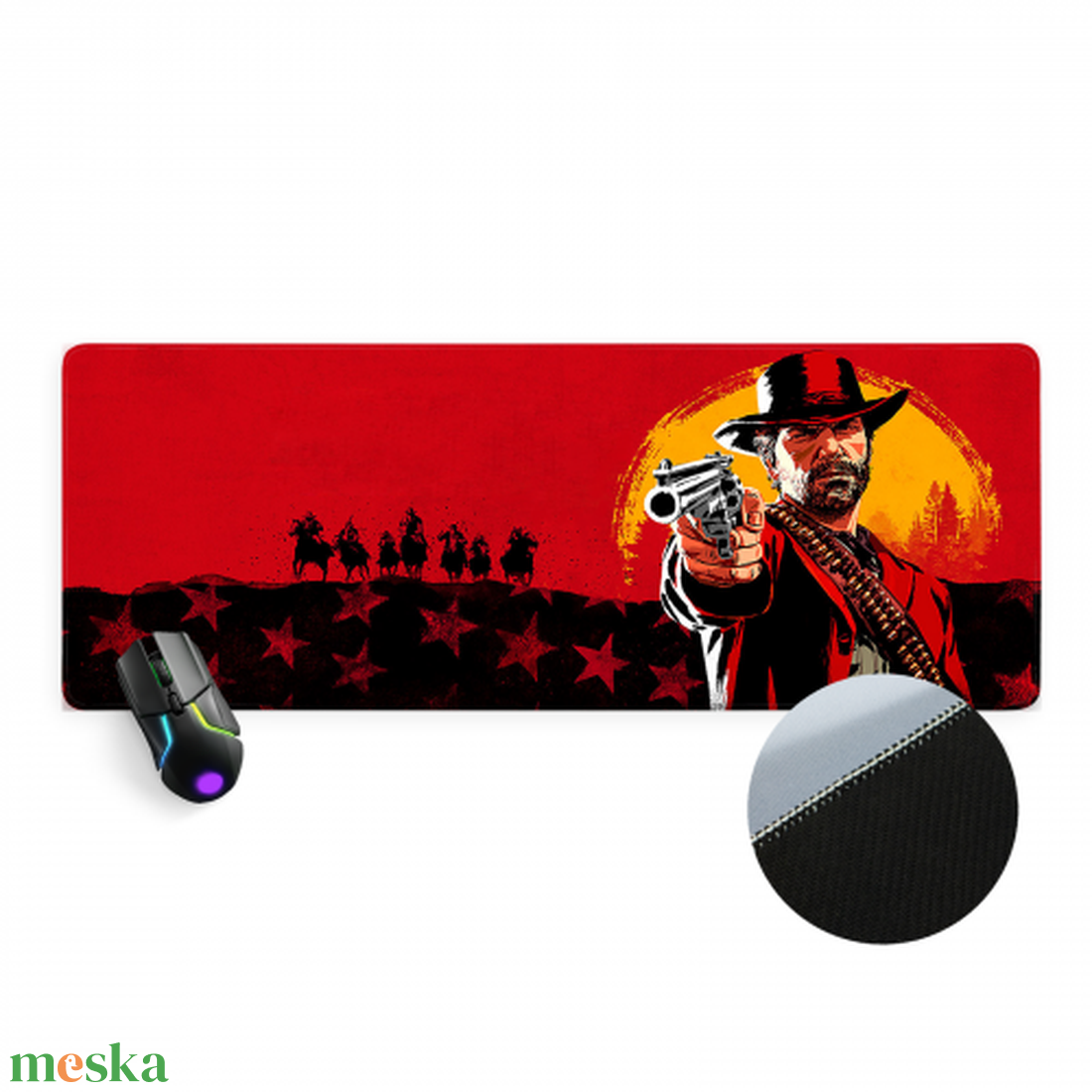 Red Dead Gaming, gamer egérpad prémium - művészet - textilkép - egyéb - Meska.hu