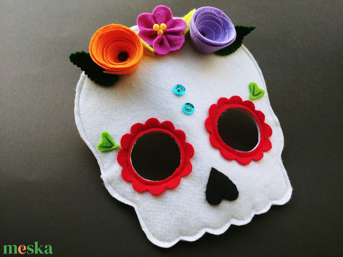 Sugar skull cukorkoponya álarc- RENDELHETŐ! - otthon & életmód - dekoráció - halloween - halloweeni jelmez és kiegészítők - Meska.hu